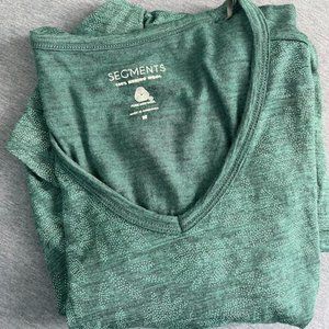 Segments merino wool long sleeve leaf green top | Medium